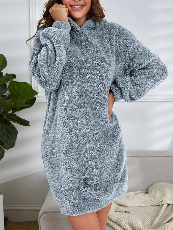Gemütlicher Teddy Hoodie Für Herbstwärme Für Frauen
