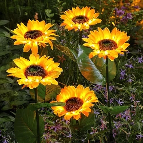 Solar Gartenleuchten Sonnenblumen Warmweiß Außenbeleuchtung Wetterfest product image 16