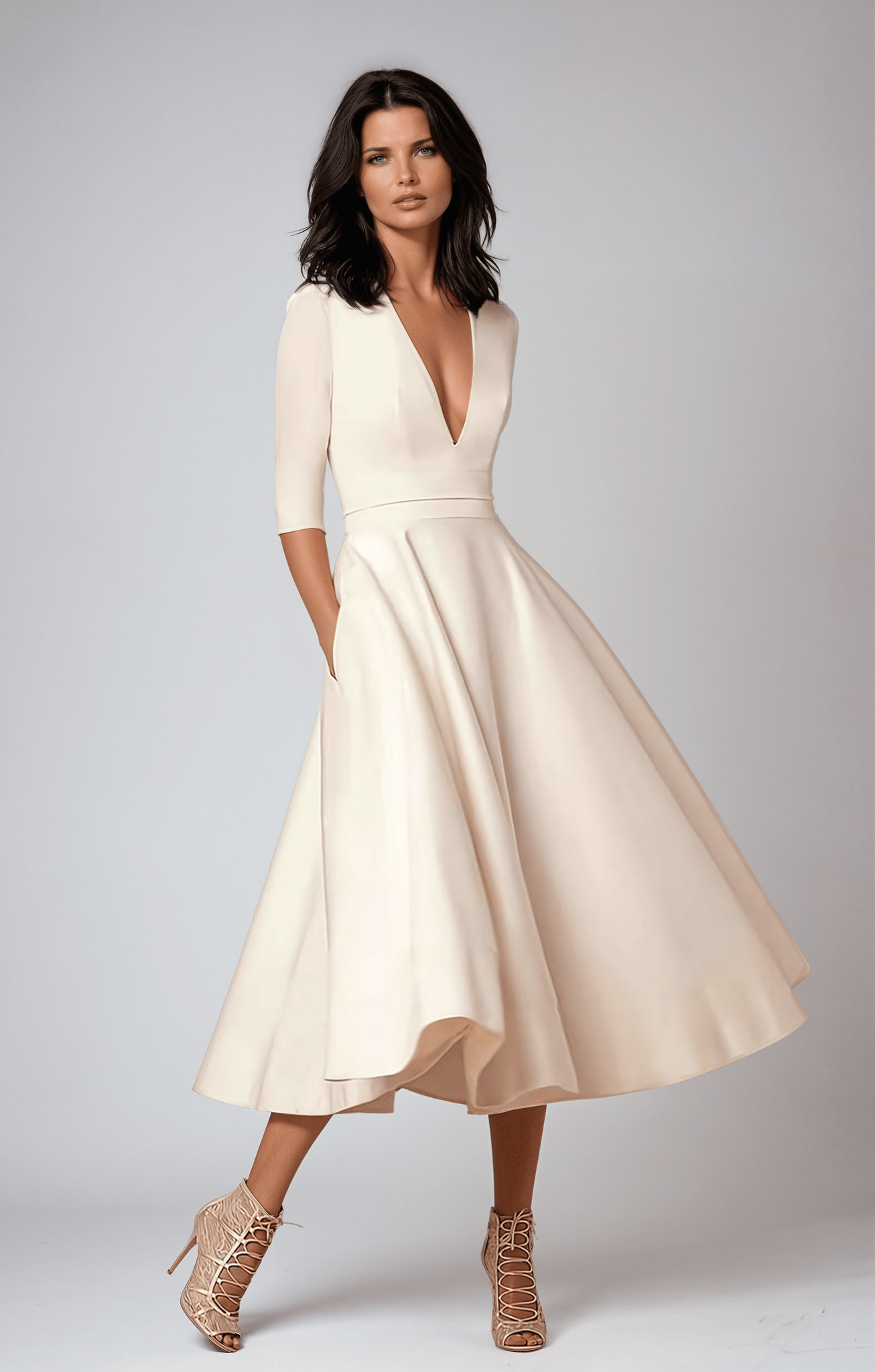 60er Jahre Retro Trapezkleid mit ausgestelltem Schnitt für Frauen