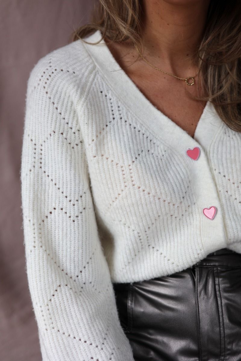 Nyvella | Strick-Cardigan mit Herzmuster
