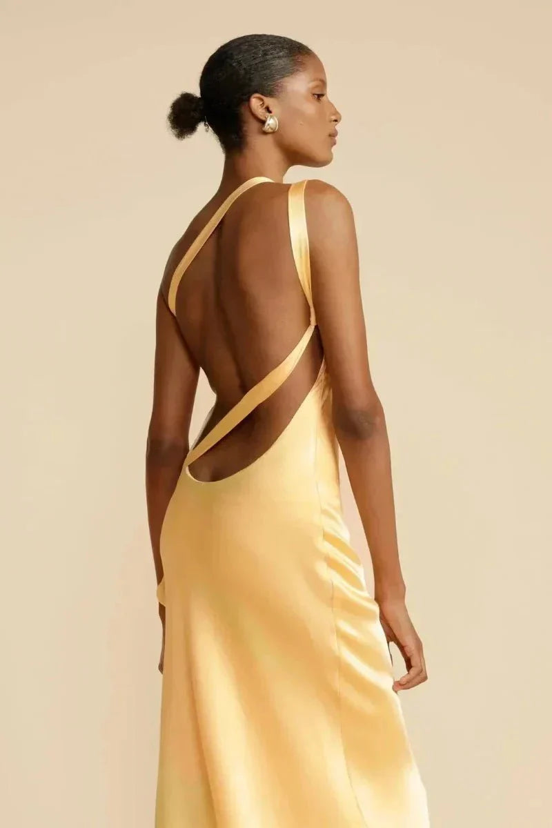 Elegantes One Shoulder Satinkleid für Frauen
