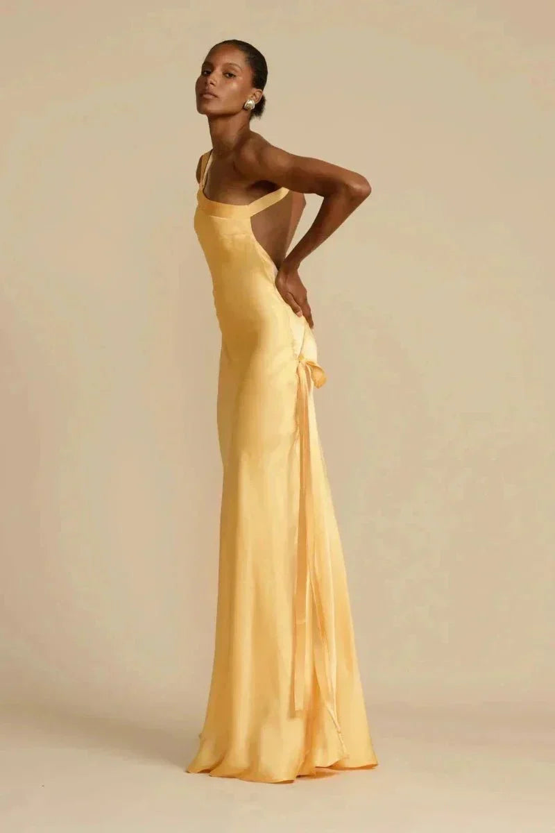 Elegantes One Shoulder Satinkleid für Frauen