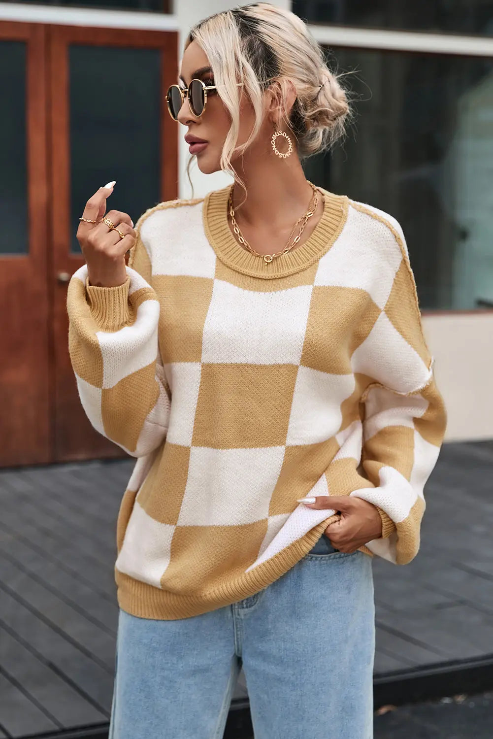 Luxuriöser Zopfmuster-Strickcardigan Für Frauen