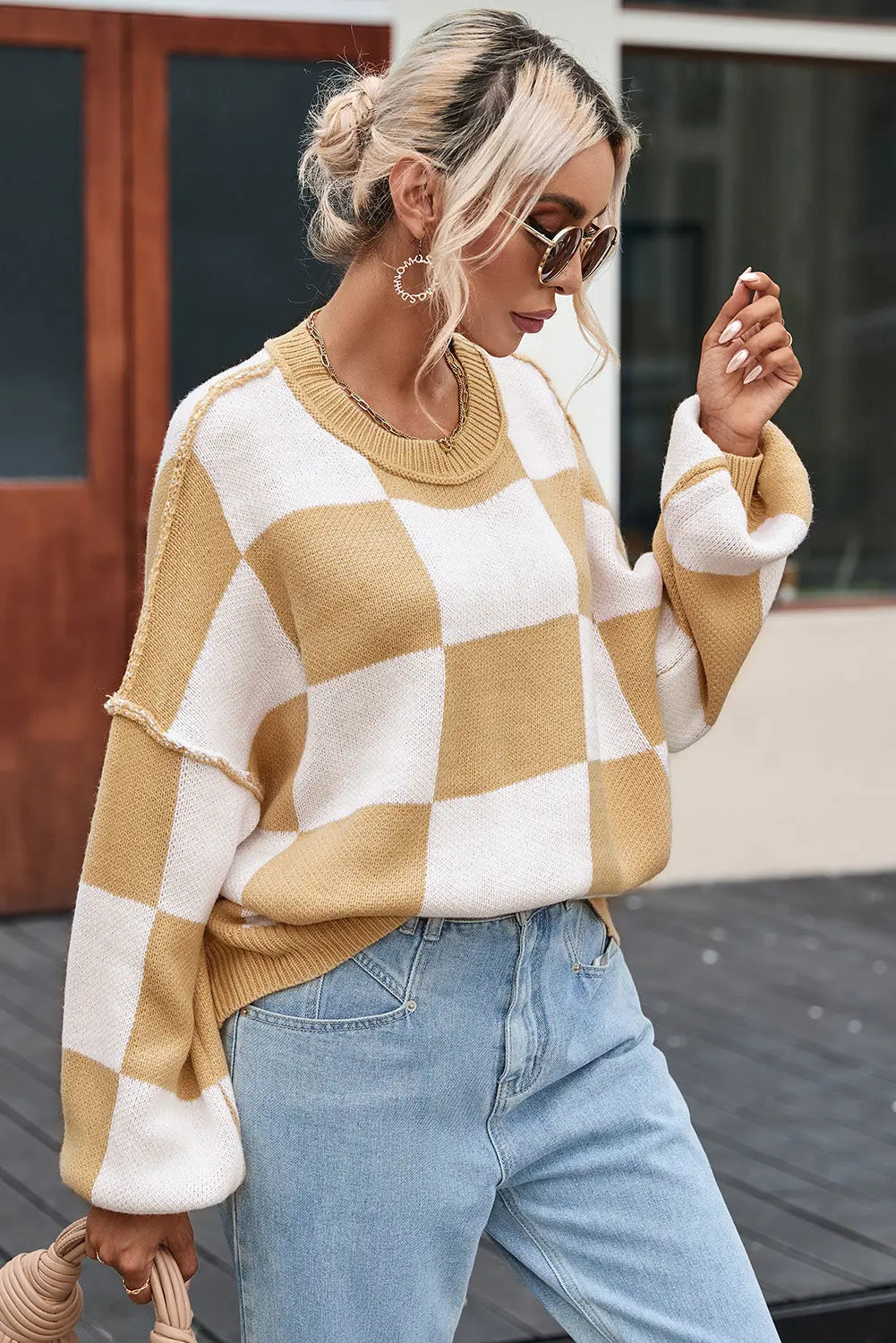 Luxuriöser Zopfmuster-Strickcardigan Für Frauen