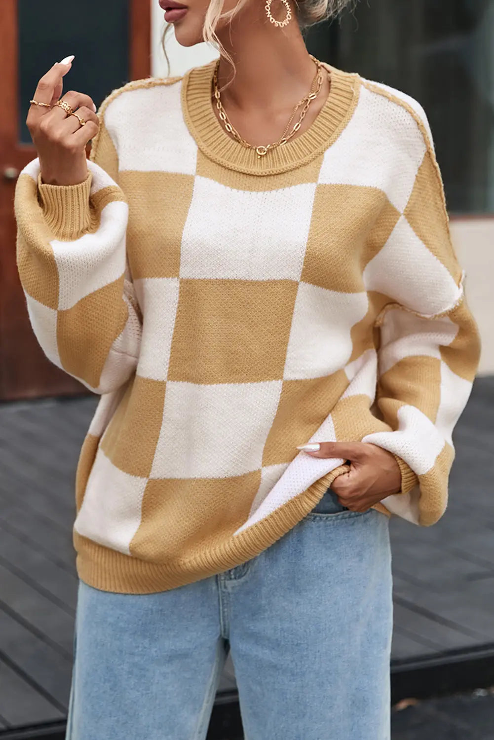 Luxuriöser Zopfmuster-Strickcardigan Für Frauen