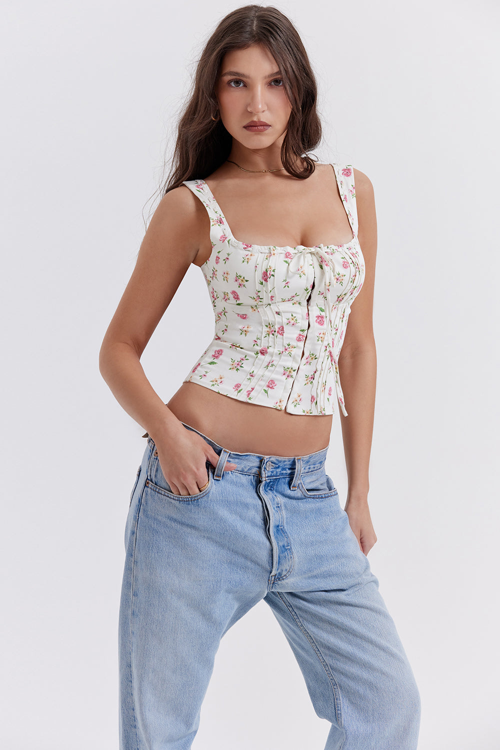 Oberteil mit Blumenprint und femininer Silhouette für Frauen