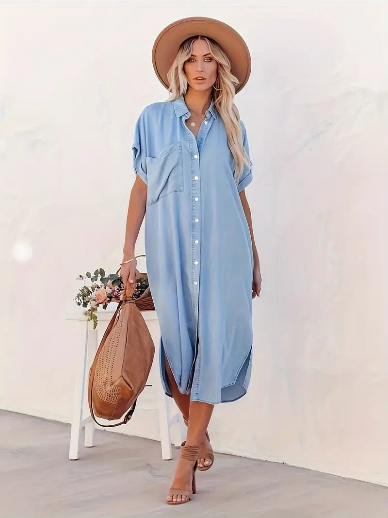 Lässiges weiches Jeanskleid für Damen