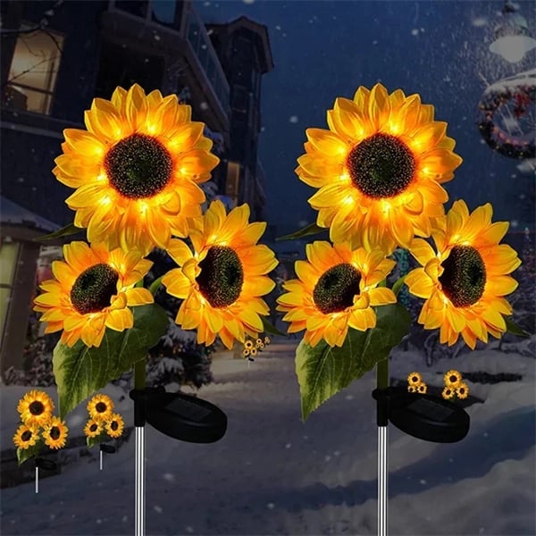 Solar Gartenleuchten Sonnenblumen Warmweiß Außenbeleuchtung Wetterfest product image 19