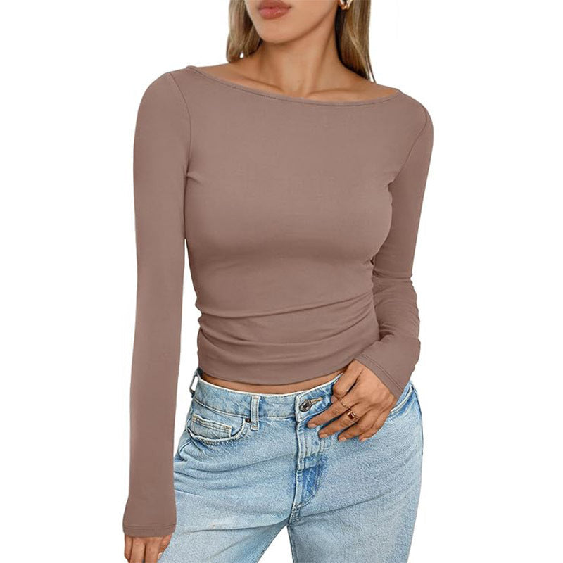 Langarm-Slim-Fit-T-Shirt für Frauen