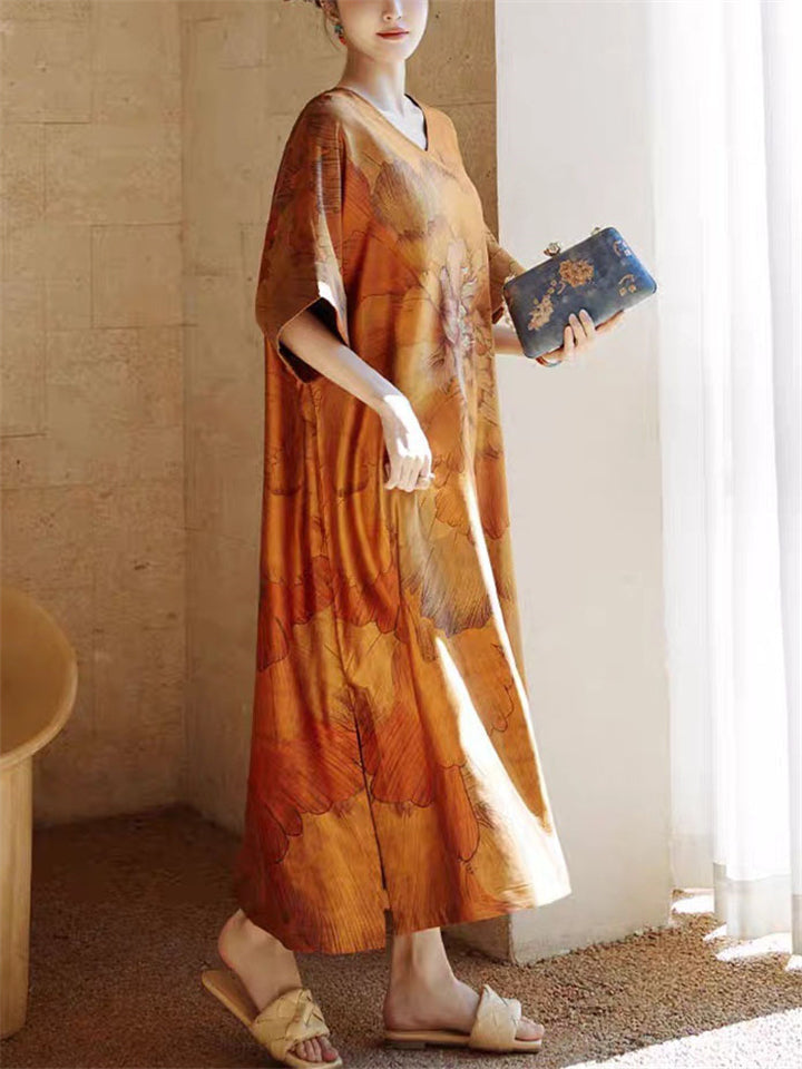 Graciana | Luftiges Oversize-Maxikleid mit Blumen