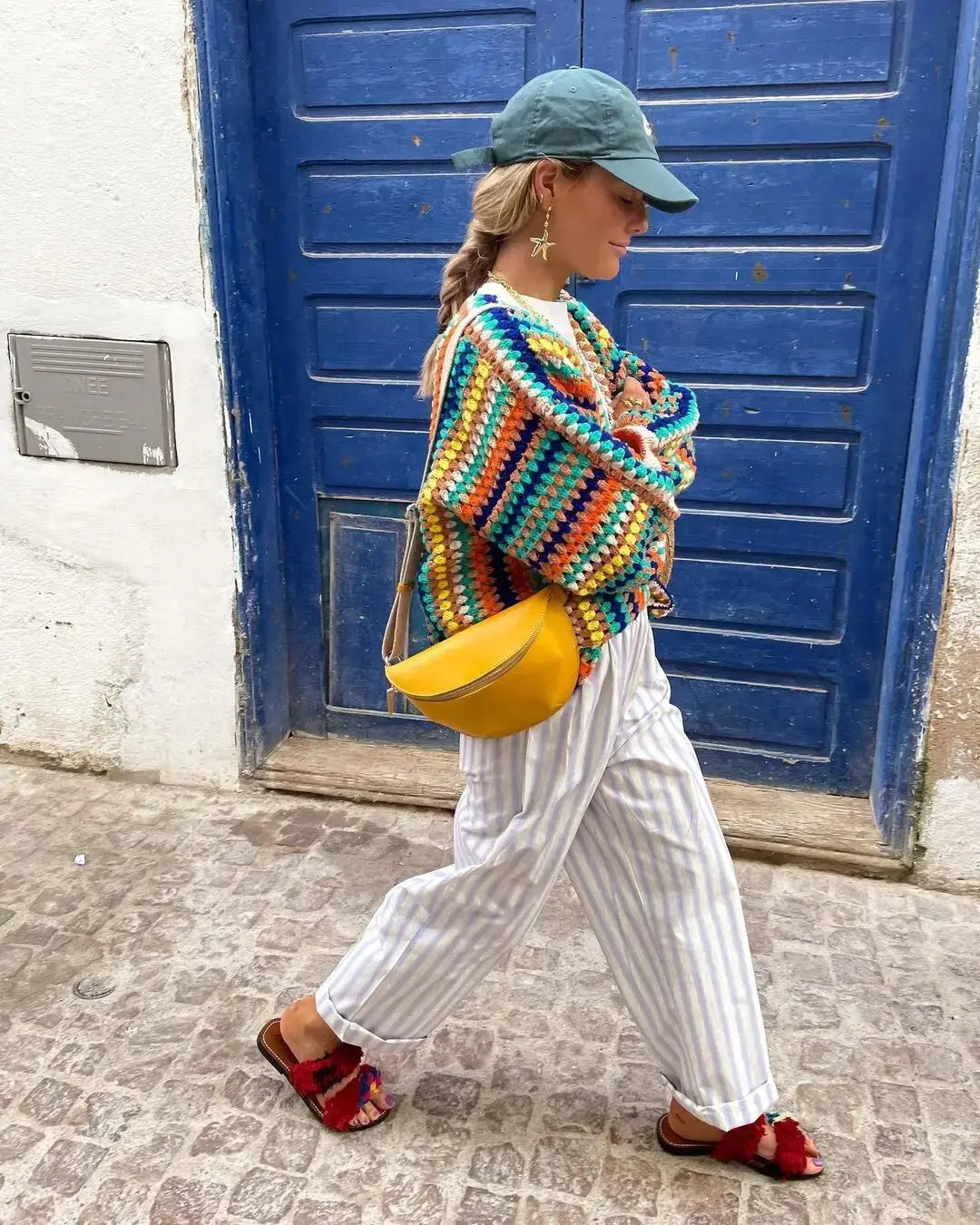 Boho-Häkel-Cardigan Für Frauen