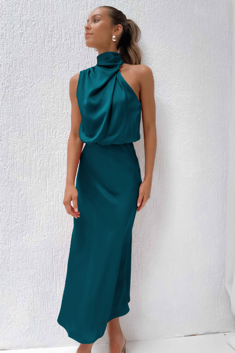 Elegantes One Shoulder Satin Minikleid mit verfeinertem Charme für Damen