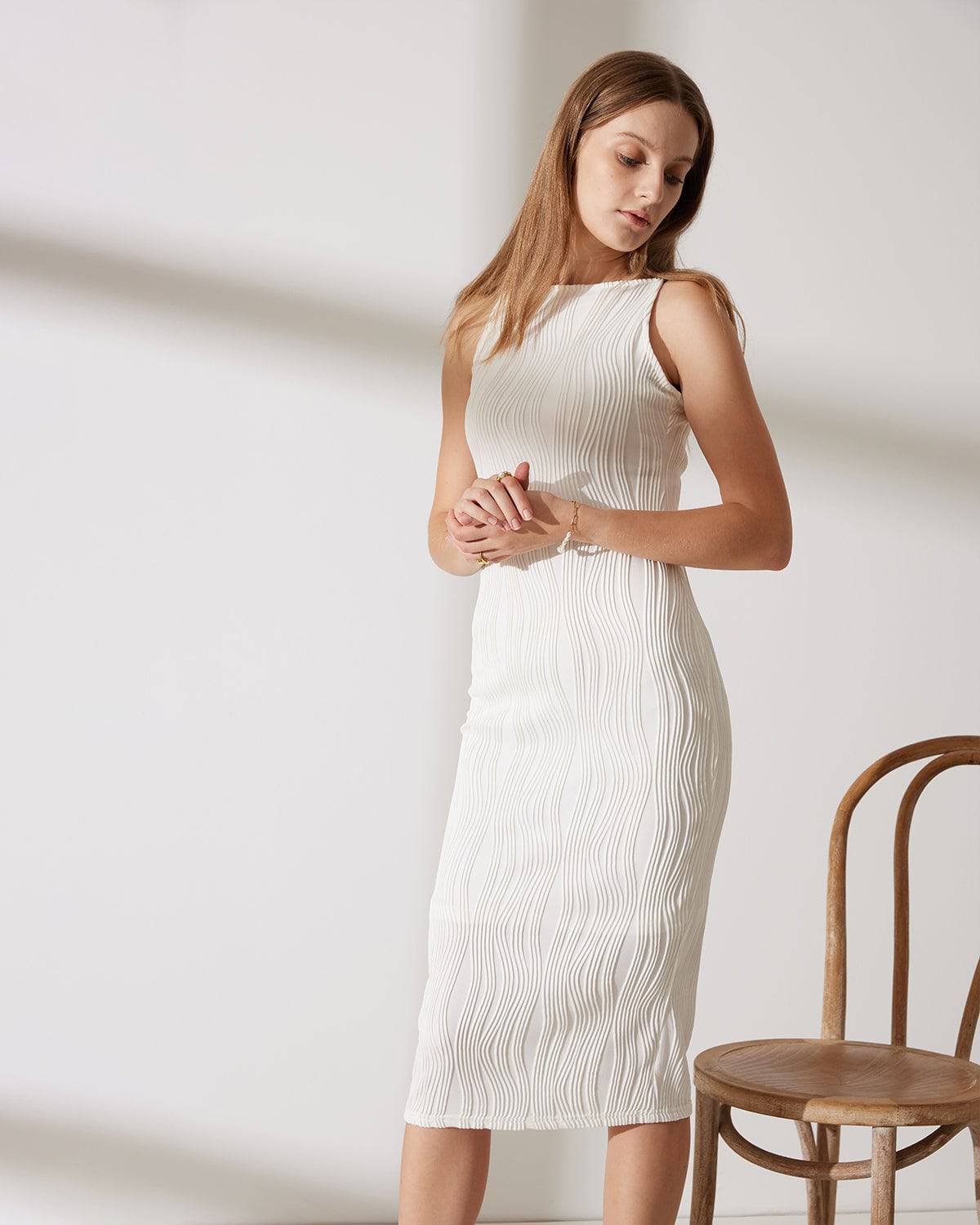 Elena | Schickes Wasserwellen-Midikleid