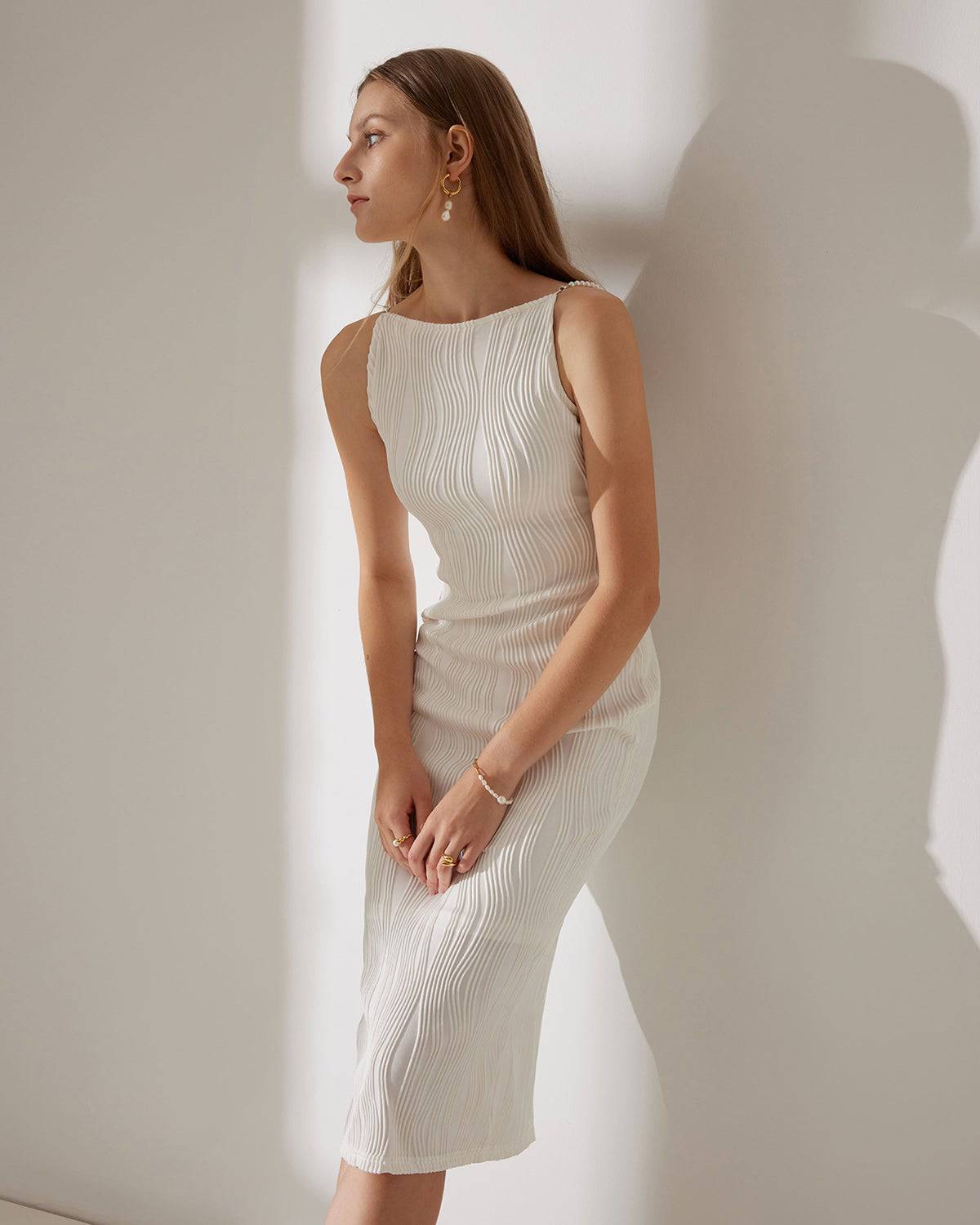 Elena | Schickes Wasserwellen-Midikleid