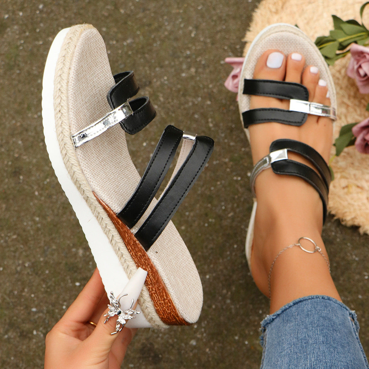 Telesia | Modische Wedges Sandalen