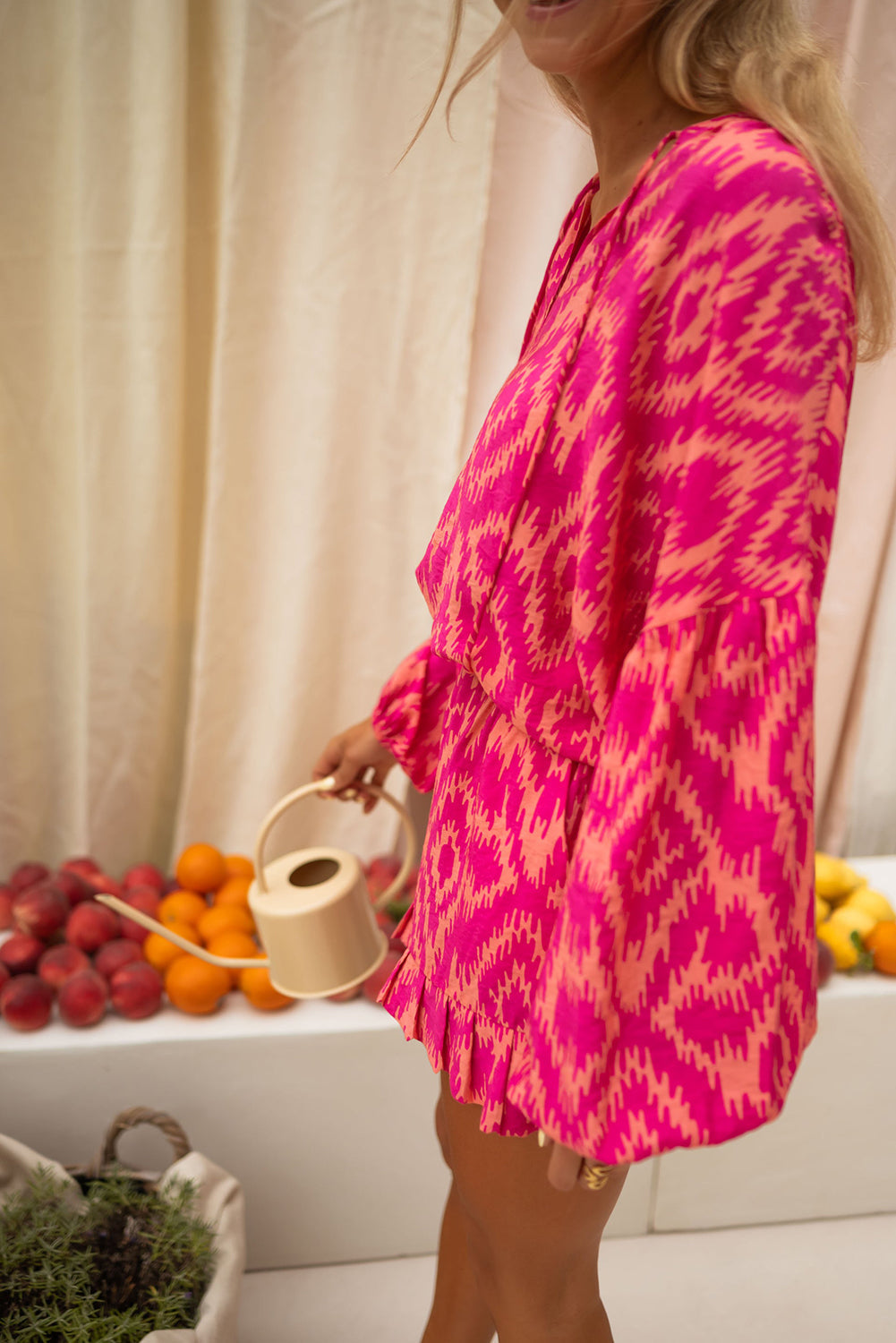 Set mit Aztekenmuster und Rüschenhorts in Rosa Für Frauen