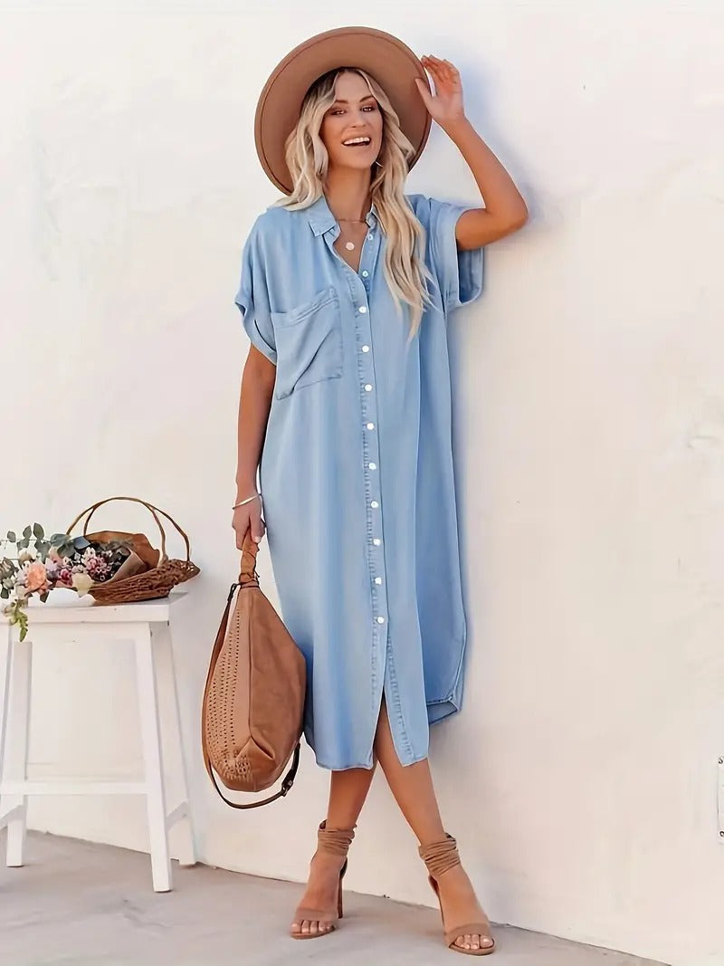 Lässiges weiches Jeanskleid für Damen