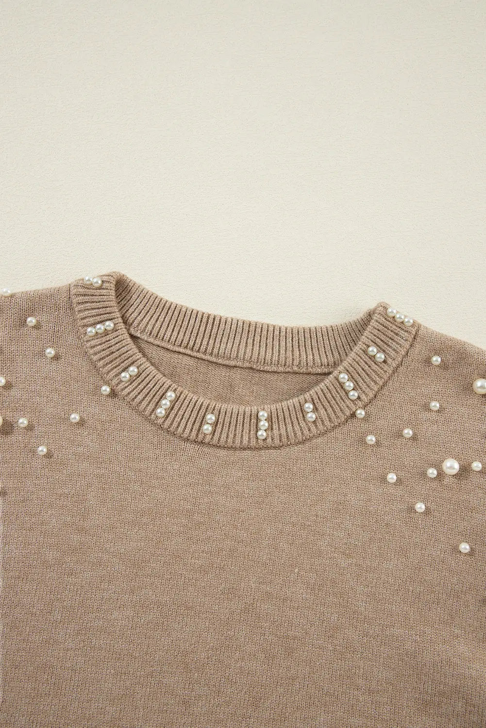 Eleganter Crewneck-Pullover mit Perlenbesatz Für Frauen