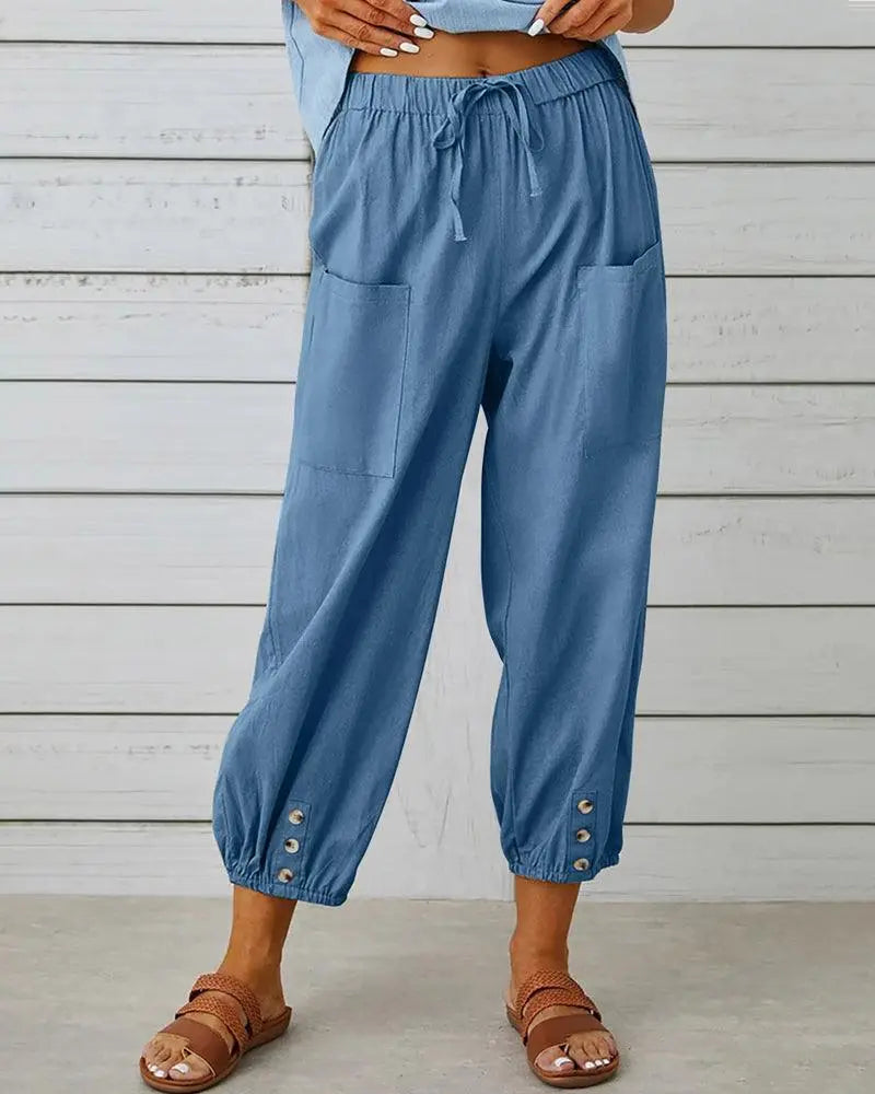 Elegante lockere High-Waist-Hose für Frauen