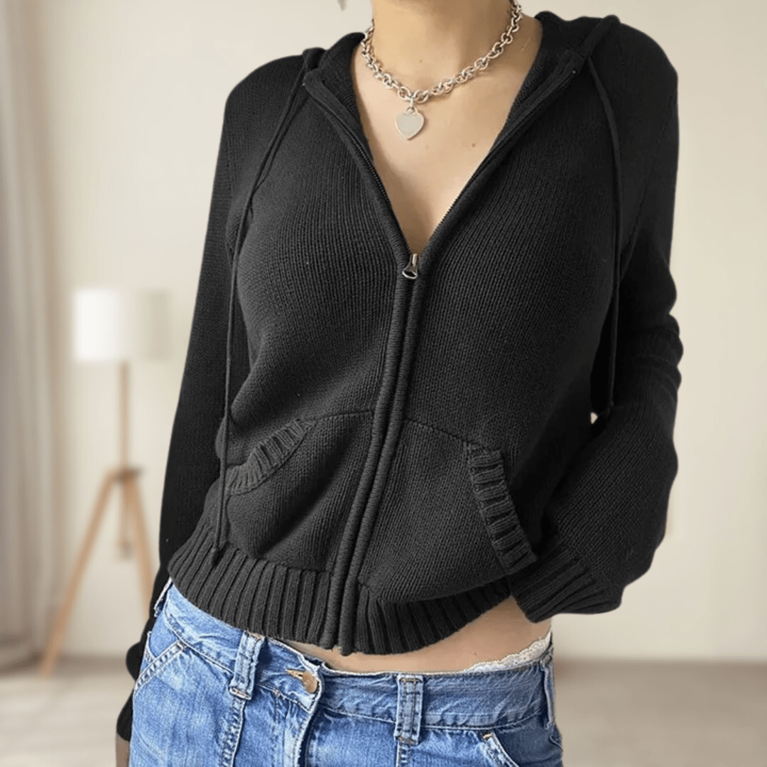 Bequemer Zip-Up-Pullover mit Taschen Für Frauen