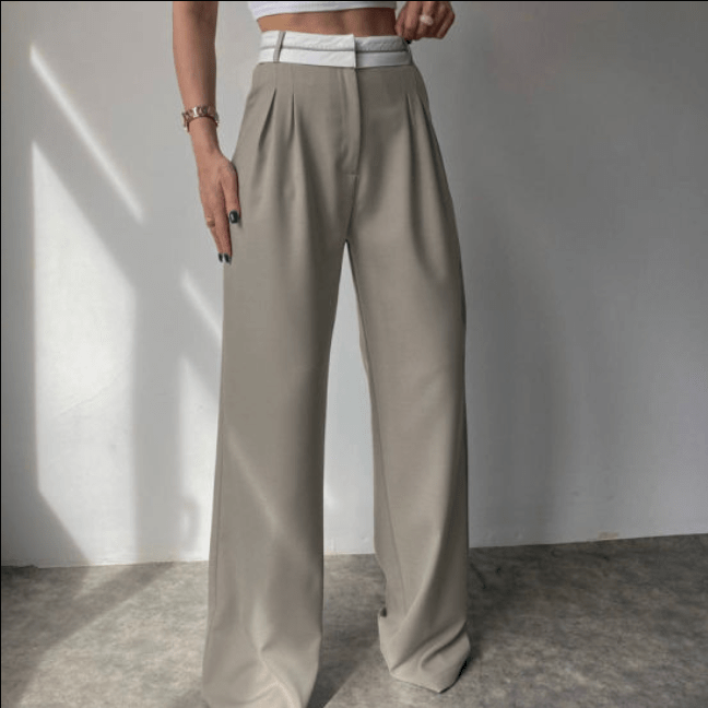 Modische Hochtaillierte Gerade Hose Für Frauen