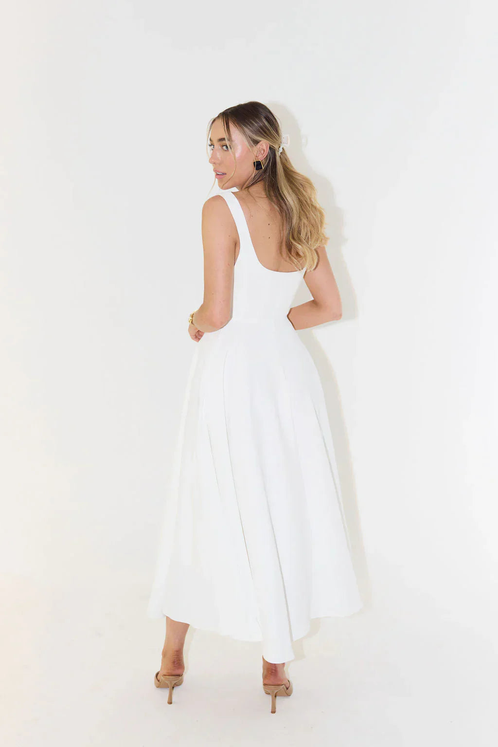 Calandra | Midikleid mit quadratischem Ausschnitt