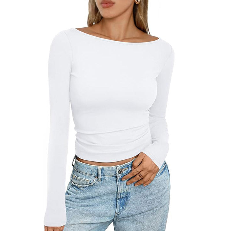 Langarm-Slim-Fit-T-Shirt für Frauen