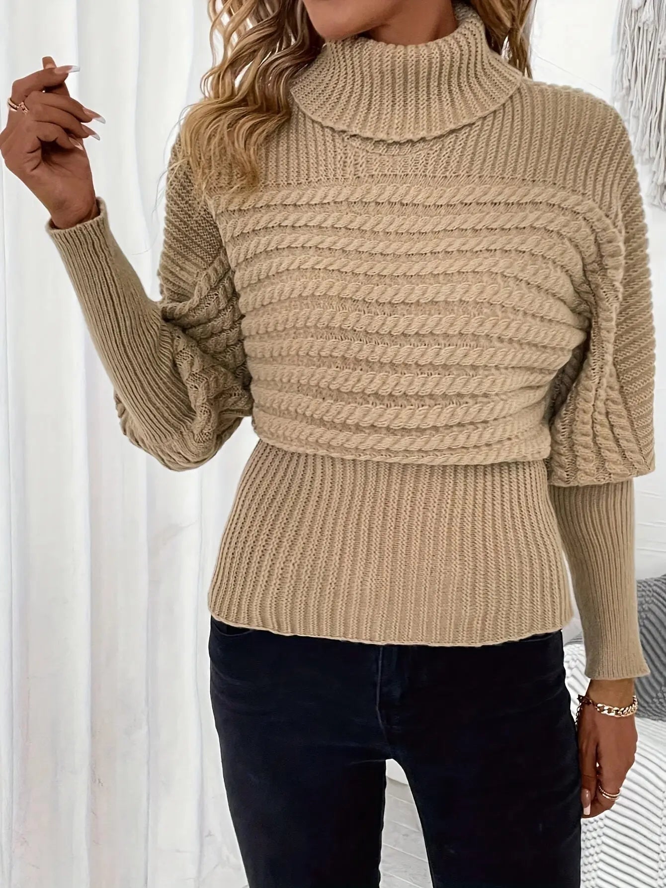 Oversize Gemütlicher Strickpullover für Frauen