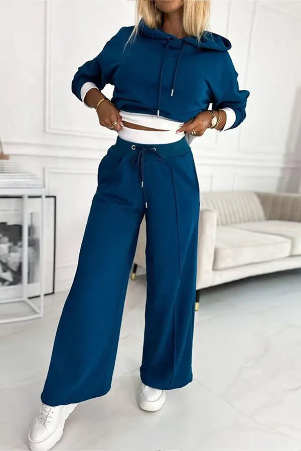 Damen Kapuzenpullover und weites Hosen-Set