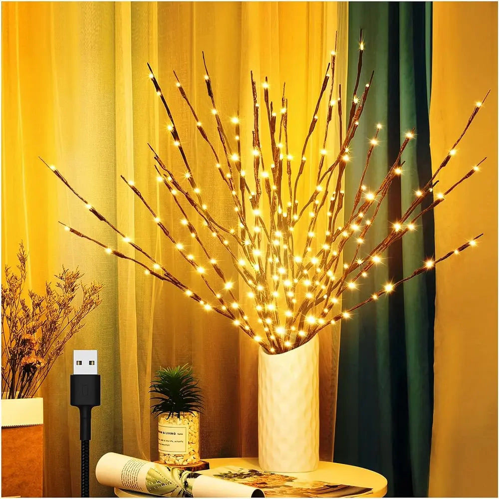 DekoBright™ – Batteriebetriebene Verstellbare LED-Zweigdekoration & Lichterkette [50% Rabatt]
