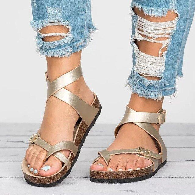 Aralyn | Verstellbare Damen-Sandalen Lederoptik