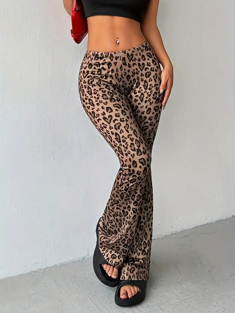 Leopardenmuster Hose mit auffälligem Stil für Frauen