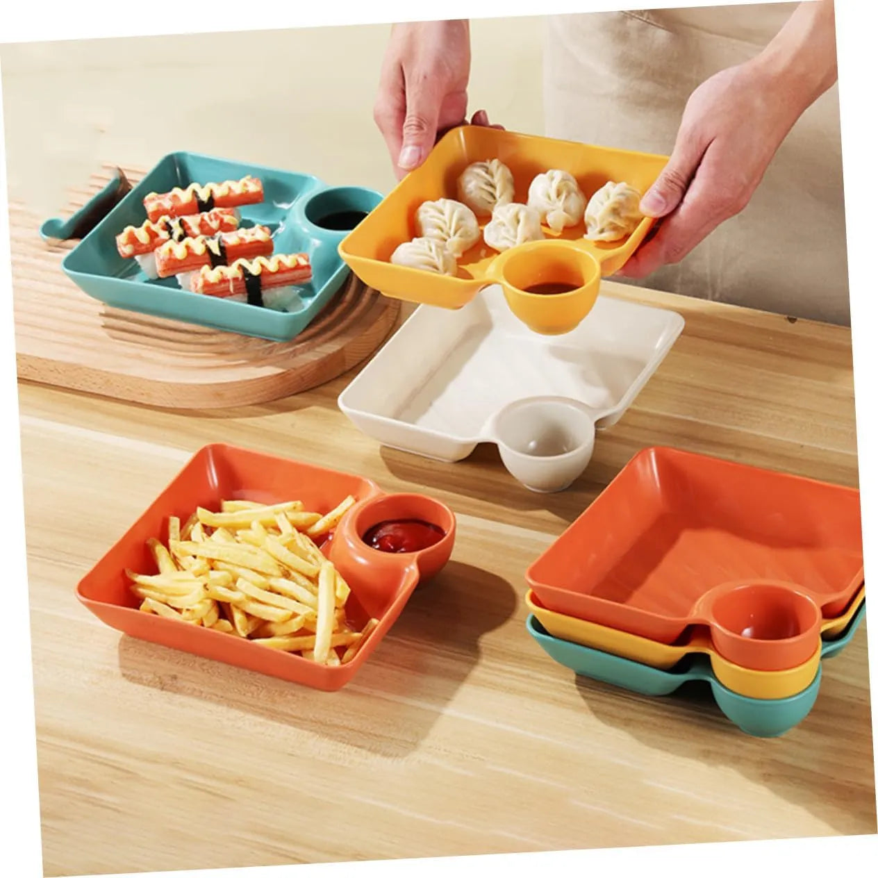 Snack- & Dip-Teller – Soßenschale, Stapelbar, 4 Farben product image 6