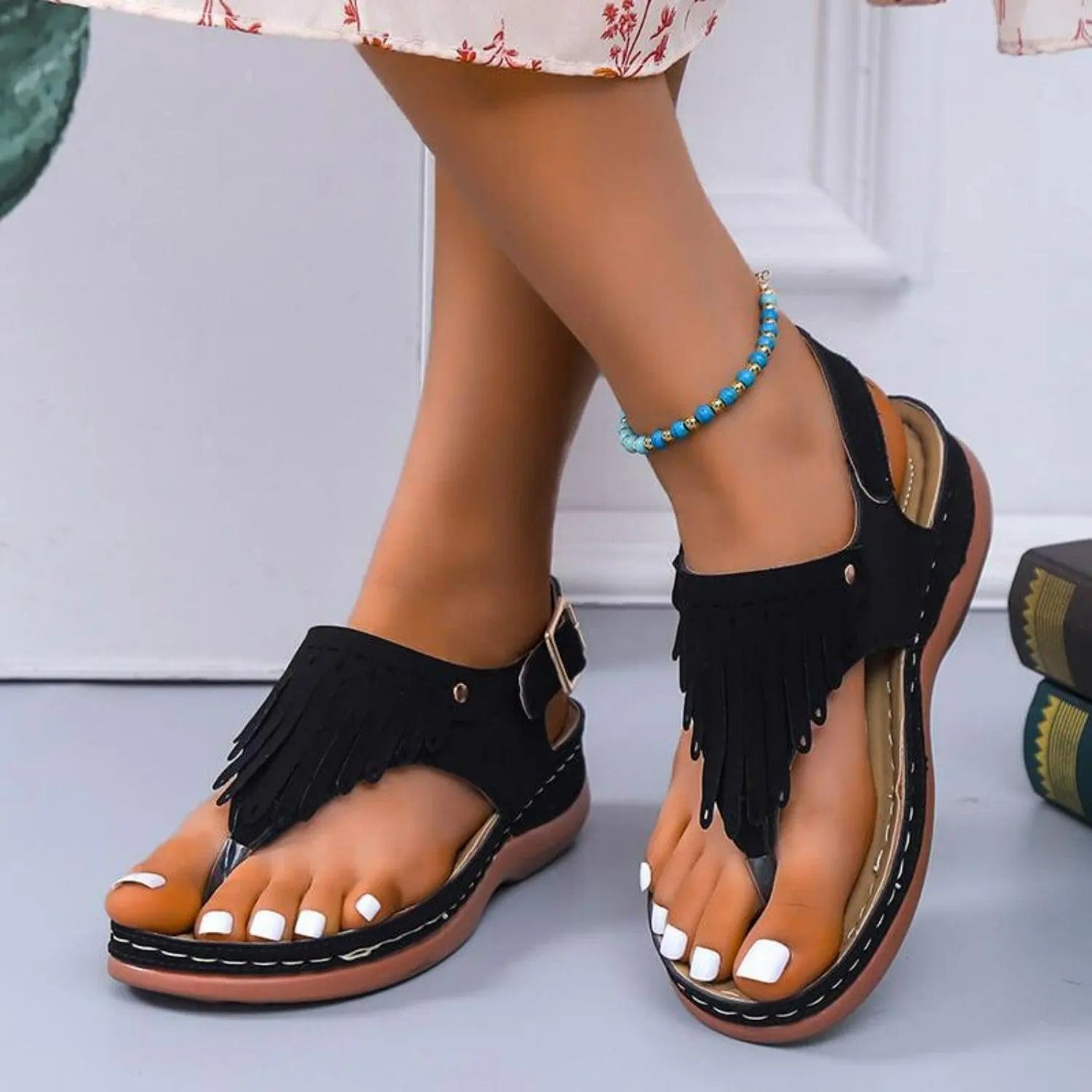 Sandalen mit Quasten für den Sommer für Frauen
