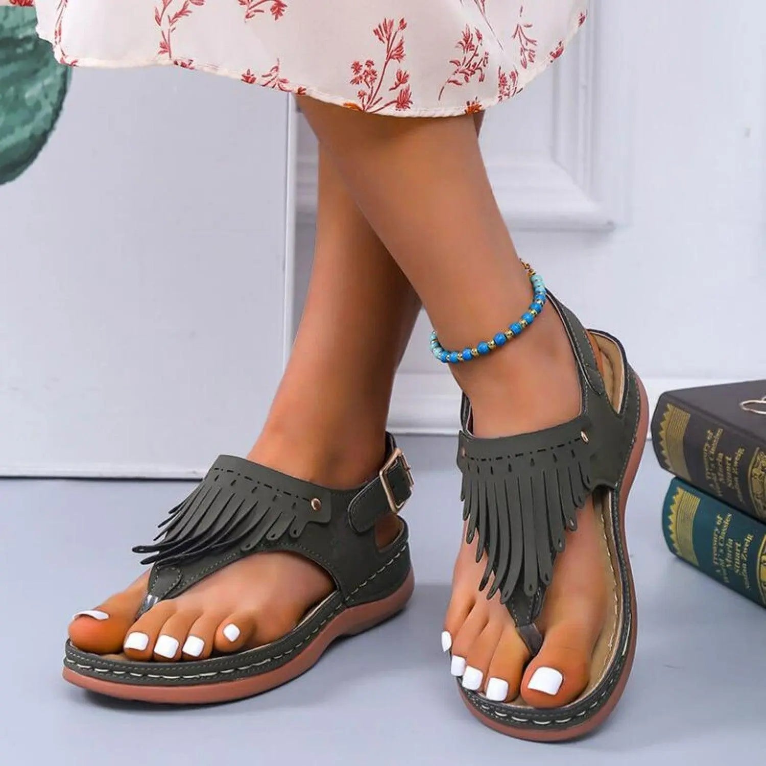 Sandalen mit Quasten für den Sommer für Frauen