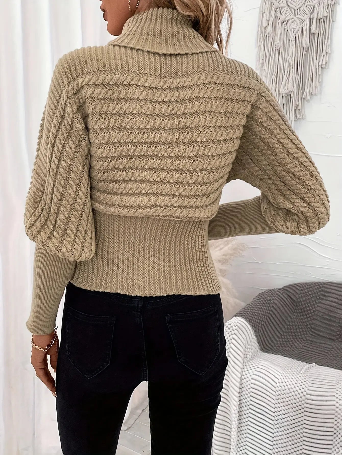 Oversize Gemütlicher Strickpullover für Frauen