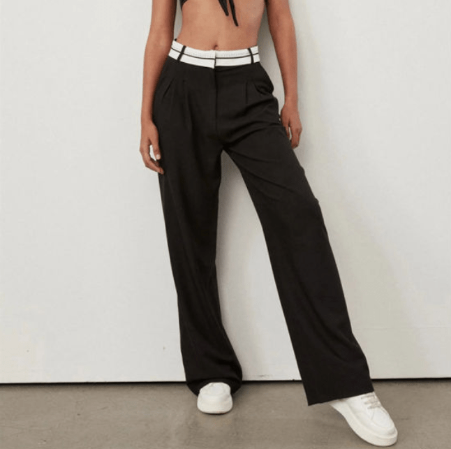 Modische Hochtaillierte Gerade Hose Für Frauen
