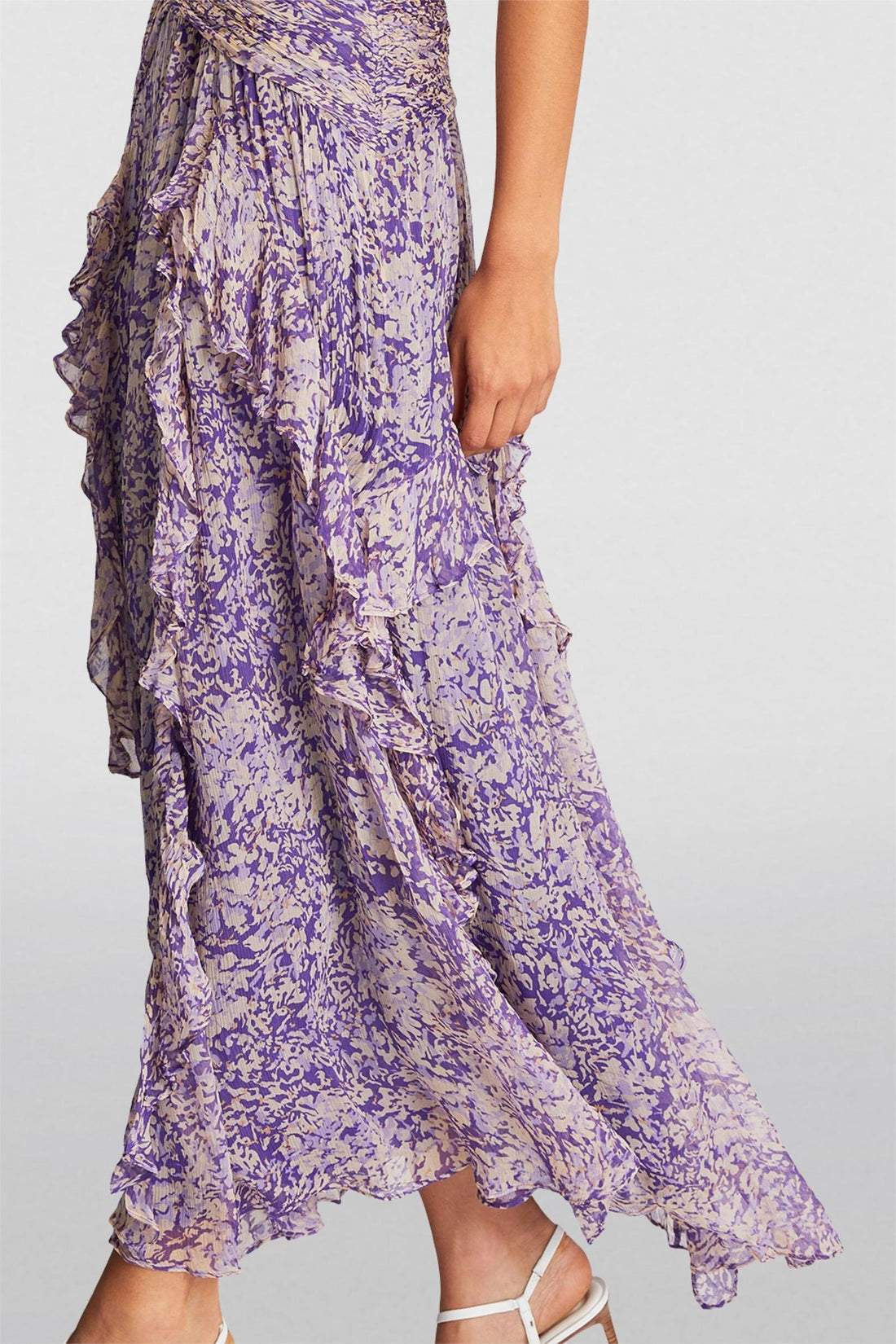 Ginebra | Plissiertes Maxikleid mit Rüschen