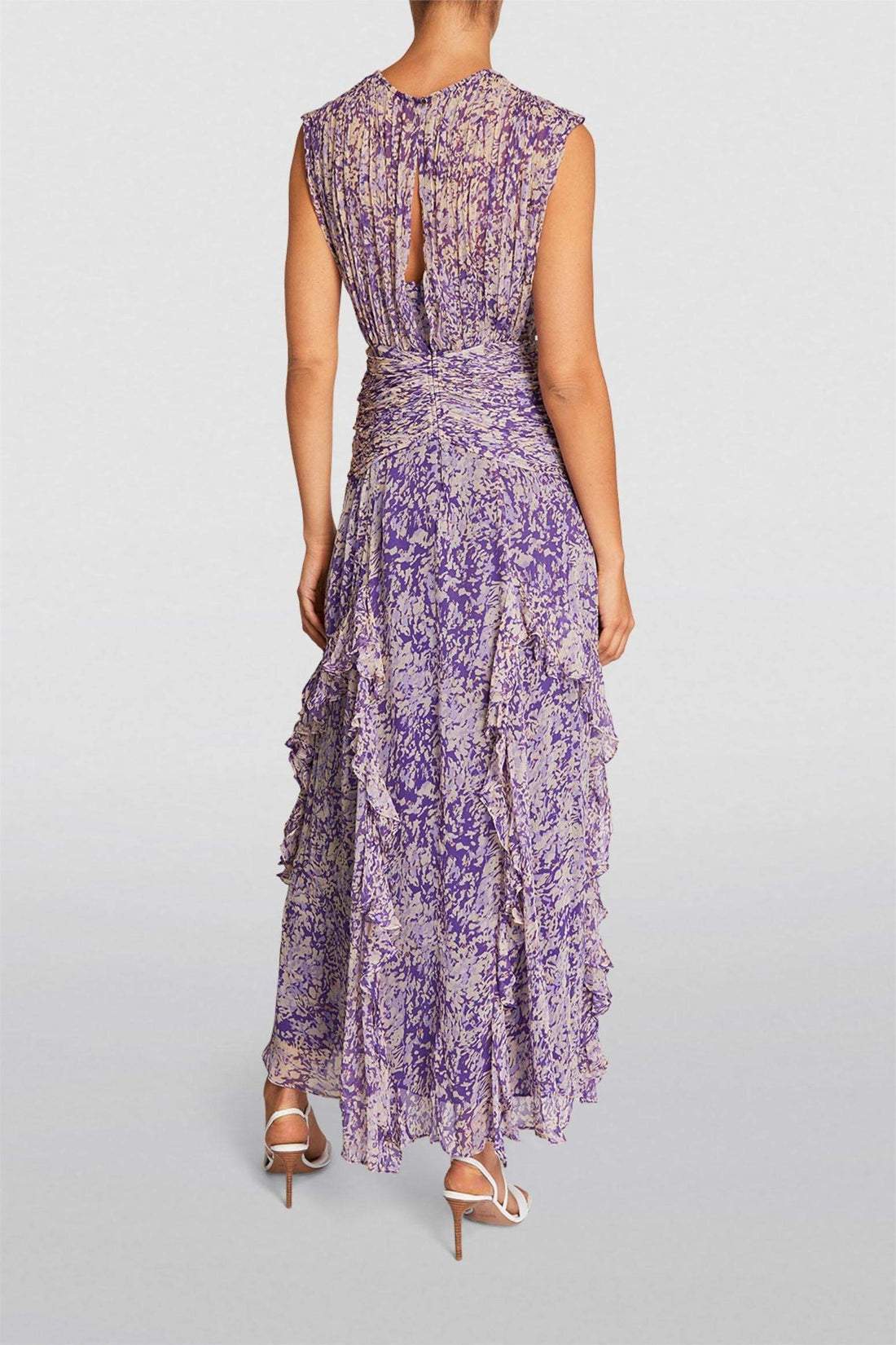 Ginebra | Plissiertes Maxikleid mit Rüschen