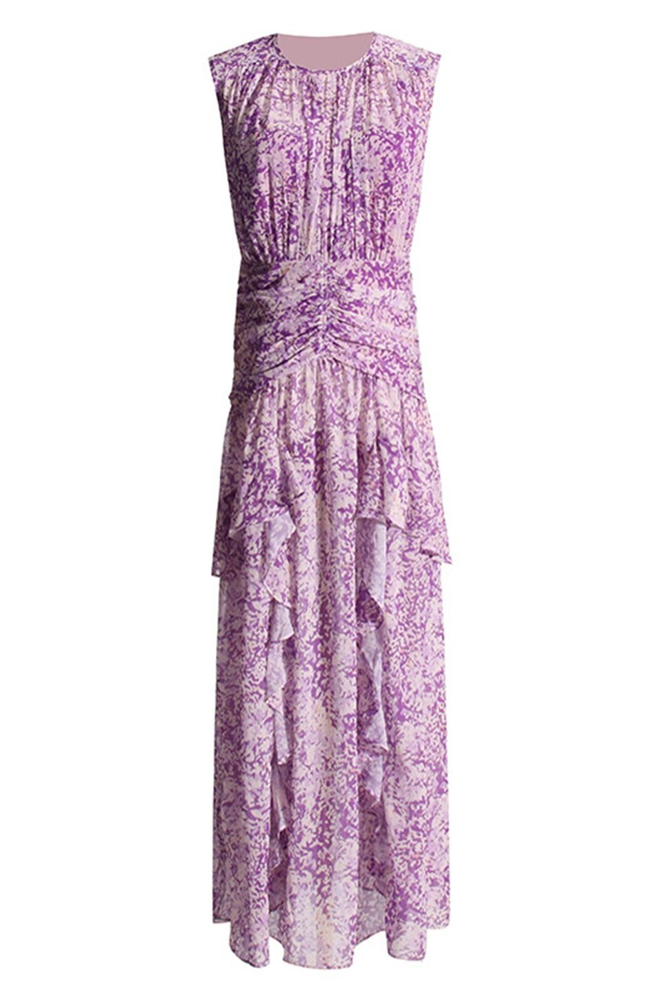 Ginebra | Plissiertes Maxikleid mit Rüschen