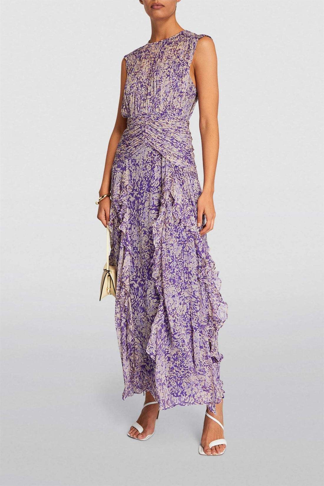 Ginebra | Plissiertes Maxikleid mit Rüschen