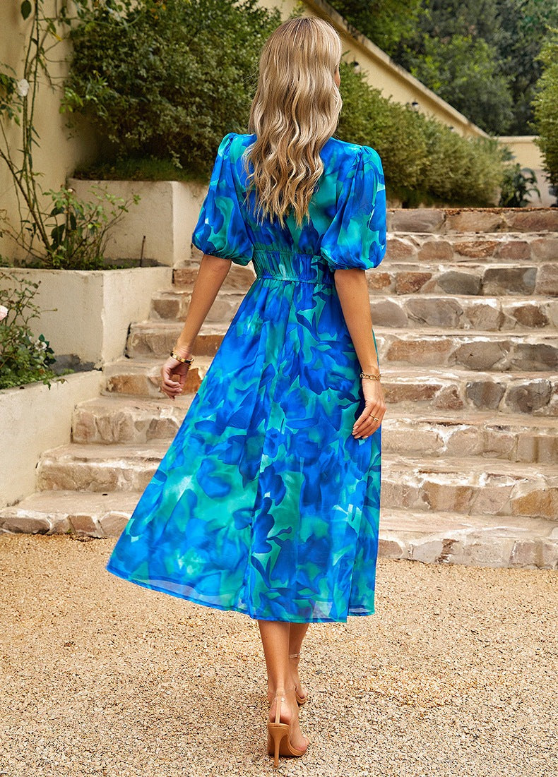 Elegantes Kleid mit V-Ausschnitt Für Frauen