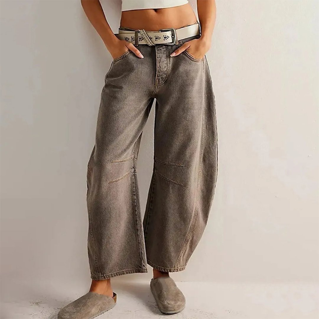 Weit geschnittene Jeans mit mühelosem Stil für Damen