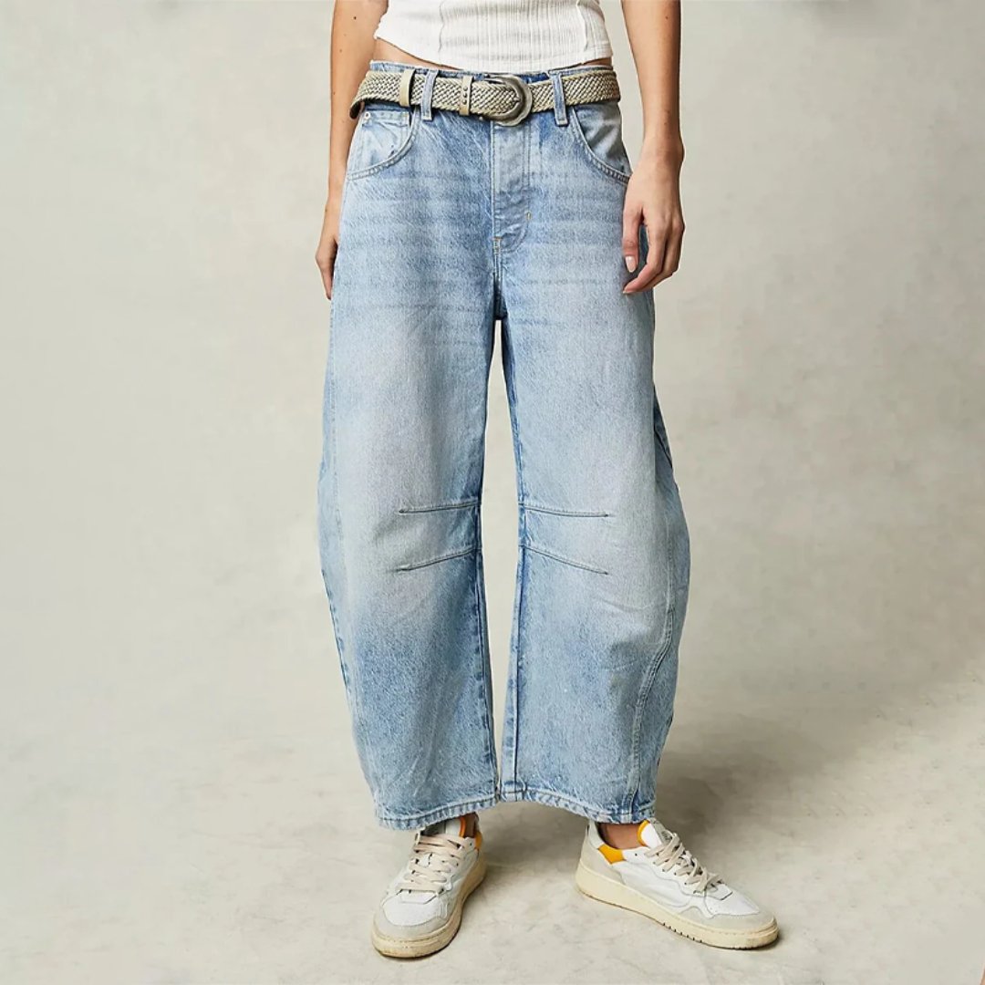 Weit geschnittene Jeans mit mühelosem Stil für Damen