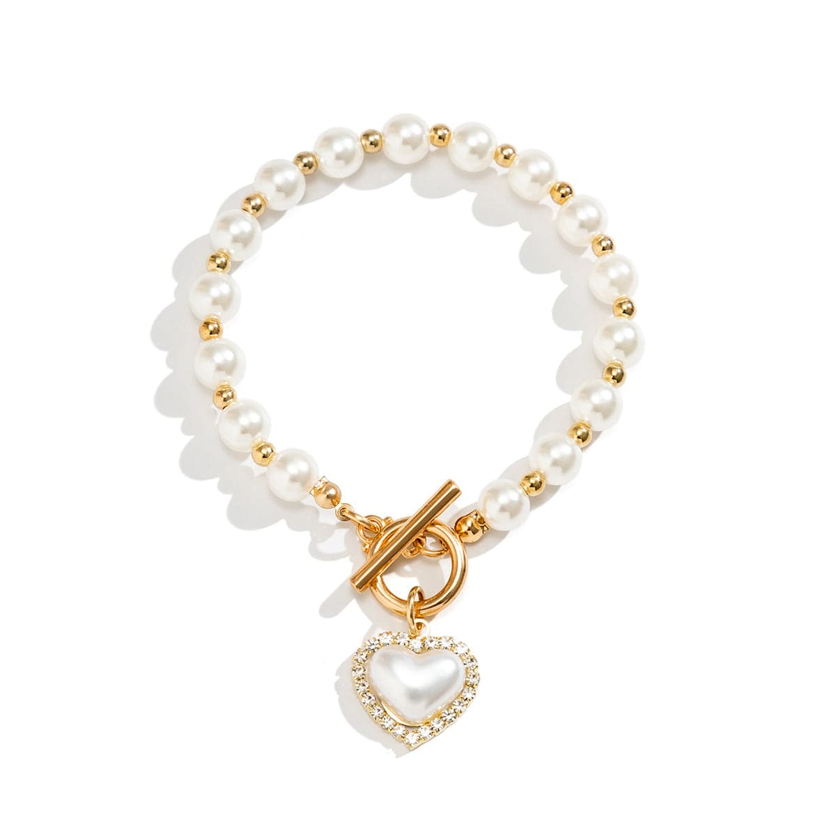 Elegantes Süßwasserperlen Armband mit Goldakzenten für Damen