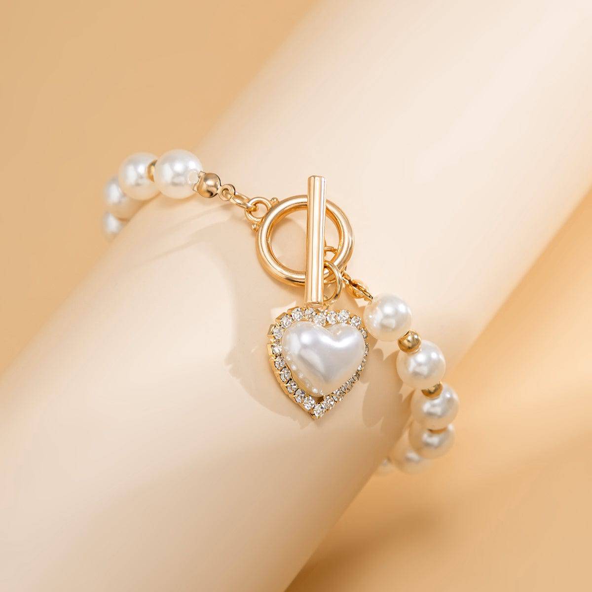 Elegantes Süßwasserperlen Armband mit Goldakzenten für Damen