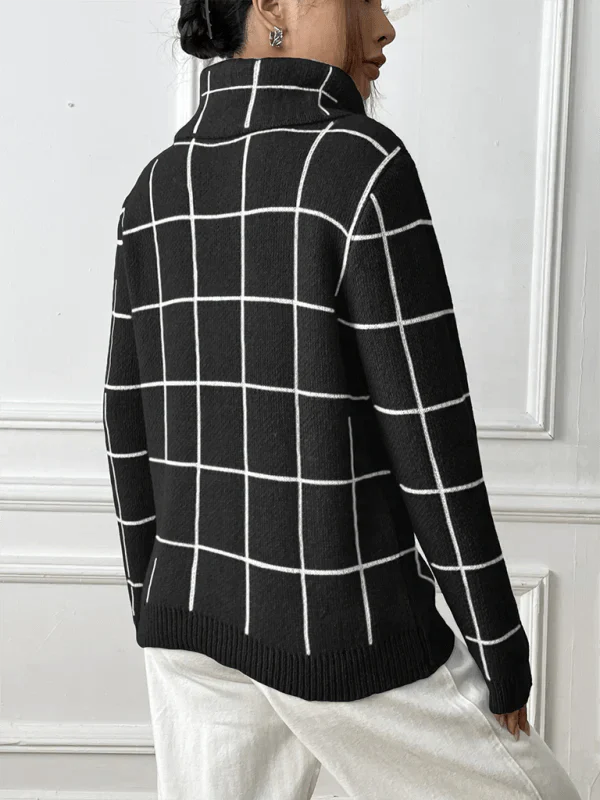 Klassischer Strickpullover mit hohem Kragen Für Frauen