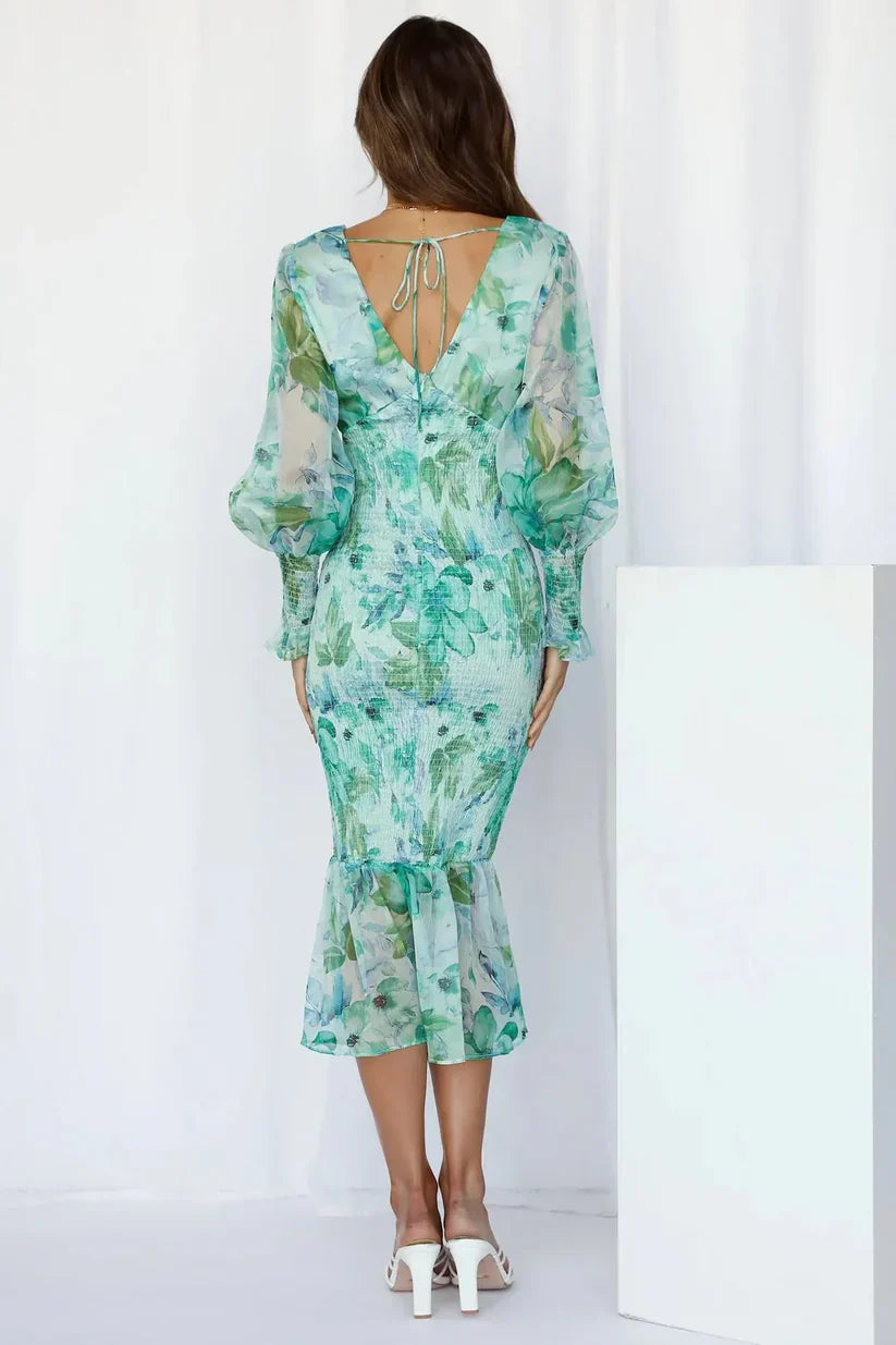 Leicht und komfortabel Midikleid mit Blumenmuster Für Frauen