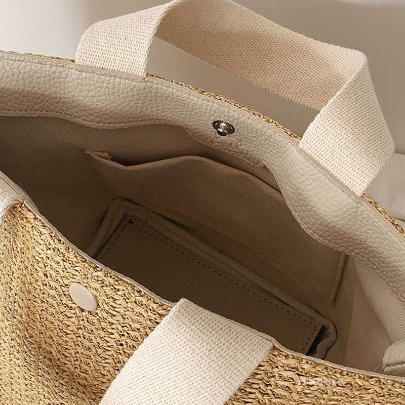 Flora | Boho Rattan Shopper Tasche