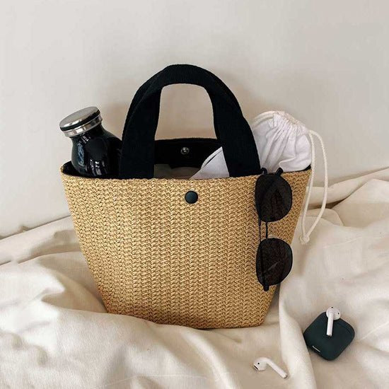 Flora | Boho Rattan Shopper Tasche
